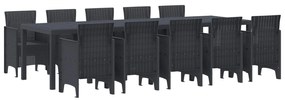 vidaXL Conjunto de Jantar para Jardim 11 pcs Antracite Plástico