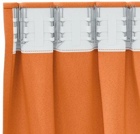 Cortinas opacas 2 pcs Laranja Brilhante 260 x 140 cm Poliéster