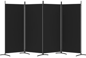 Divisória de quarto com 4 painéis 346x180 cm tecido preto