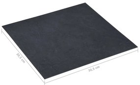 Tábuas de soalho autoadesivas 5,11 m² PVC mármore preto