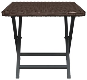 Mesa dobrável 45x35x32 cm vime PE castanho