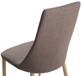 Conjunto de 2 cadeiras em tecido taupe CLAYTON Beliani