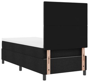 Cama Box Spring com Colchão Preto 90x200 cm Tecido