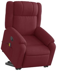 Poltrona de massagens reclin. elevatória tecido vermelho tinto