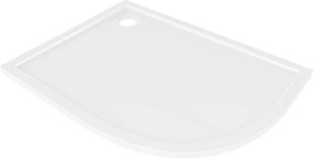 Mexen Flow base de duche semicircular assimétrica slim esquerda 90 x 80 cm, branco brilhante - 46Q108090L