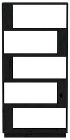 Estante/divisória 80x25x163,5 cm pinho maciço preto