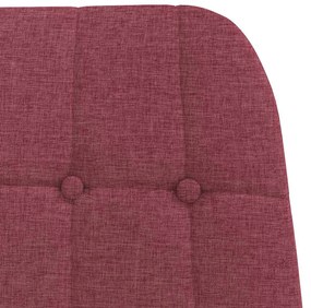 Cadeira de descanso com banco p/ pés tecido vermelho tinto