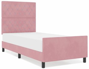 Cama vidaXL Rosa 90x190 cm Veludo