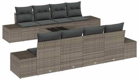 Conjunto de Sofá de Jardim de 7 Peças da com Almofadas em Rattan Sinté