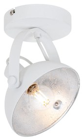 Luminária de teto industrial branca com prata 15 cm ajustável - Magnax Industrial