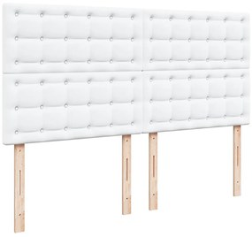 Estrutura de cama otomana com colchão branco couro falso