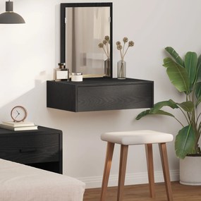 Mesa de maquilhagem suspensa Carvalho Preto 60x40x70 cm