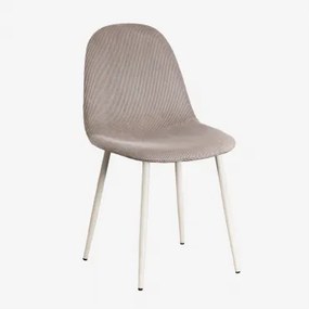 Glamm Estofada Cadeira De Jantar Bombazina Castanho Moka & Beige Creme & Bombazina - Sklum