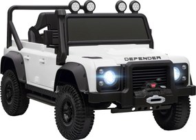 Carro Elétrico para Crianças com Licença Land Rover 12V Controlo Remoto Sistema de Suspensão USB MP3 Velocidade Ajustável Faróis 115x61x61 cm Branco