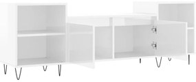 Móvel de TV 160x35x55 cm derivados de madeira branco brilhante