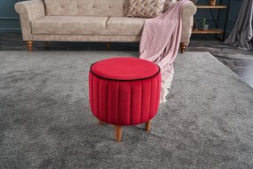 Pouffe Lindy – Vermelho – 40 cm x 40 cm x 40 cm