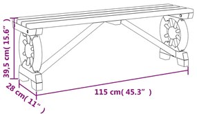 Bancos de jardim 2 pcs madeira de abeto maciça
