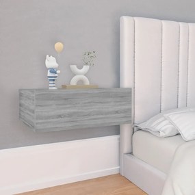 vidaXL Mesas cabeceira suspensas 40x30x15 cm cor sonoma cinzento
