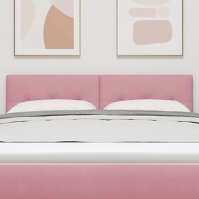 Cabeceira vidaXL Button Tufted Rosa 140 cm Veludo
