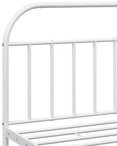 Estrutura de cama com cabeceira e pés 193x203 cm metal branco