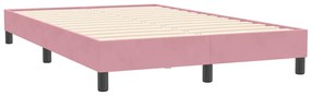 Estrutura de cama com colchão 120x210 cm veludo rosa