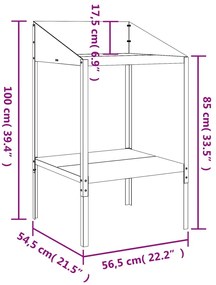 Suporte para plantas 56,5x54,5x100 cm aço galvanizado antracite