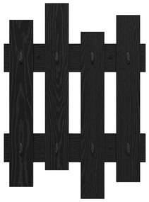Cabideiro de Parede Carvalho Preto 60 x 3 x 82 cm