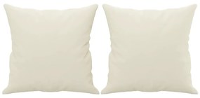 Sofá 2 lugares c/ almofadas decorativas 120 cm veludo creme