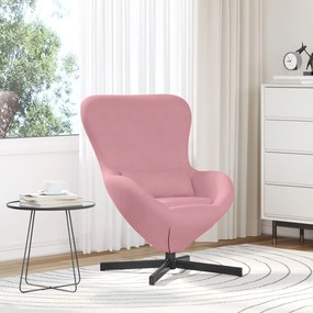 Cadeira de Ovo vidaXL Veludo Rosa