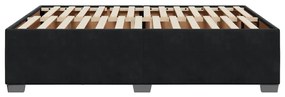 Estrutura de cama sem colchão 140x190 cm veludo preto