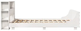 Cama sem colchão 140x200 cm madeira de pinho maciça branco