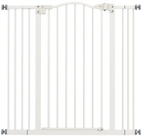 PawHut Barreira de Segurança para Animais Extensível 74-100x94 cm Fixação por Pressão (sem perfurar) Branco | Aosom Portugal