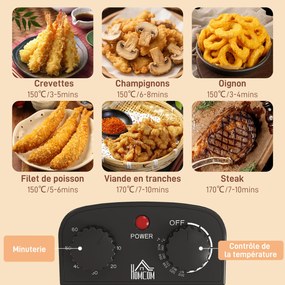 Fritadeira de 5 litros com temperatura e temporizador reguláveis, 2000 W, cesto de óleo amovível e janela de visualização prateado