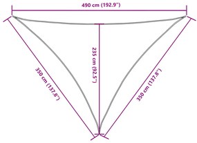 Para-sol vela tecido oxford triangular 3,5x3,5x4,9 m castanho