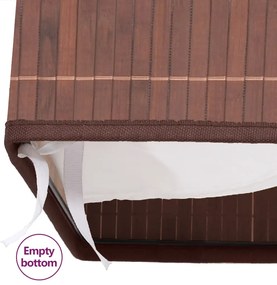 Cesto retangular para roupa suja bambu castanho