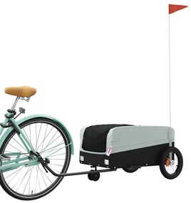 Reboque para bicicleta 30 kg ferro preto e cinza
