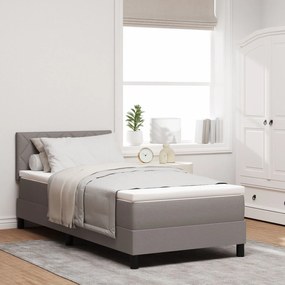 Cama Box Spring com colchão cinza 100x200 cm Tecido