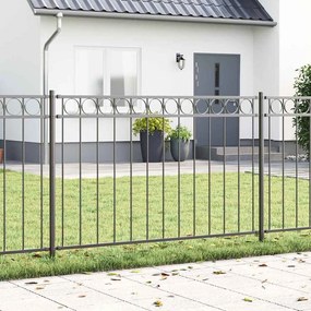 vidaXL Cerca de Jardim Cinza 1.7x0.8 m Aço