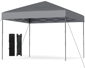 Gazebo pop-up de 3x3 m com bolsa de transporte e gazebo dobrável com altura ajustável UV50+, branco