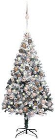 vidaXL Árvore Natal artificial pré-iluminada c/ bolas 180 cm PVC verde