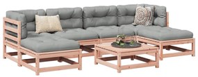 vidaXL 7 pcs conj. sofás jardim c/ almofadões madeira abeto-de-douglas