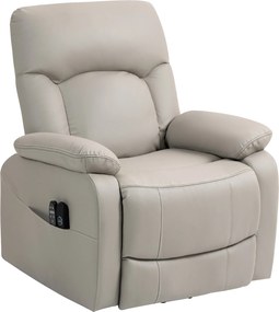 Poltrona elevatória elétrica, 89 x 94,5 x 103 cm poltrona relax elétrica com função de massagem e aquecimento, cinzenta