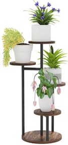 Suporte para Plantas de 5 Níveis Suporte para Plantas de Madeira e Aço