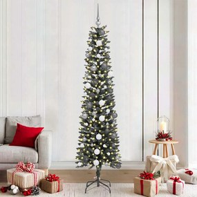 vidaXL ÁrvoredeNatalArtificial com luzes de tira LED Verde 210cm PVC