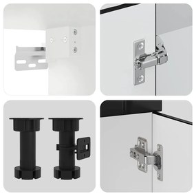11 peças armário de cozinha conjunto Kalmar preto