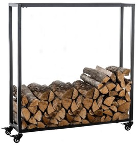 Suporte para lenha Hetta 25 x 80 x 100 cm Preto
