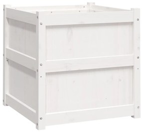 Vasos/floreiras de jardim 2 pcs madeira de pinho maciça branco