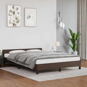vidaXL Estrutura de cama c/ cabeceira sem colchão 140x200 cm castanho