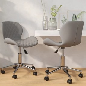 vidaXL Cadeiras de jantar giratórias 2 pcs veludo cinzento-claro