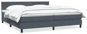 vidaXL Cama com molas colchão 200x210 cm veludo cinzento-escuro